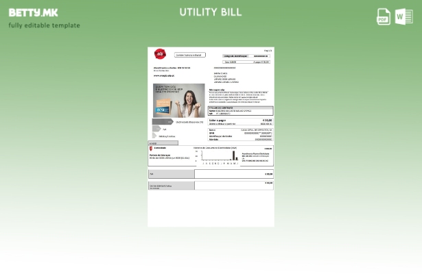 Модерен стил Португалија EDP шаблон сметки за електрична енергија за комунални у